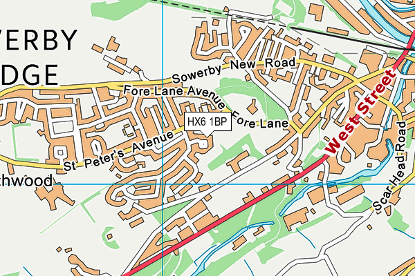 HX6 1BP map - OS VectorMap District (Ordnance Survey) HX6 1BP map - OS VectorMap District (Ordnance Survey)