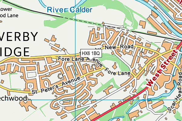 HX6 1BQ map - OS VectorMap District (Ordnance Survey)