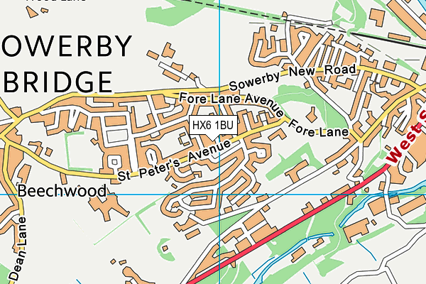 HX6 1BU map - OS VectorMap District (Ordnance Survey) HX6 1BU map - OS VectorMap District (Ordnance Survey)
