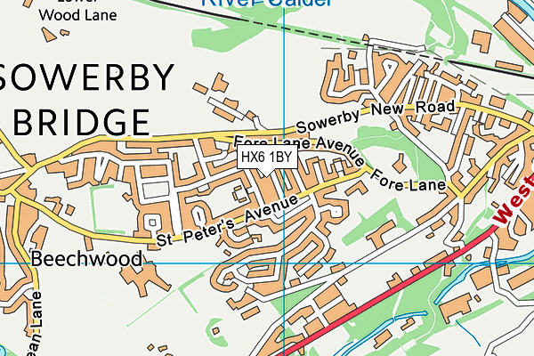 HX6 1BY map - OS VectorMap District (Ordnance Survey) HX6 1BY map - OS VectorMap District (Ordnance Survey)