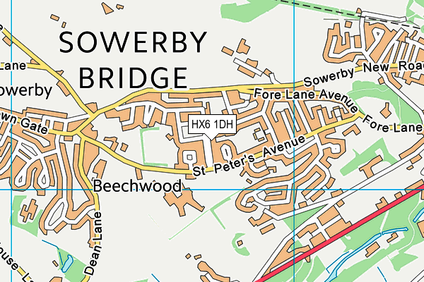 HX6 1DH map - OS VectorMap District (Ordnance Survey) HX6 1DH map - OS VectorMap District (Ordnance Survey)