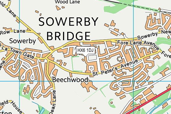 HX6 1DJ map - OS VectorMap District (Ordnance Survey) HX6 1DJ map - OS VectorMap District (Ordnance Survey)