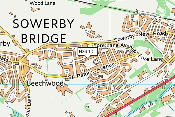 HX6 1DL map - OS VectorMap District (Ordnance Survey) HX6 1DL map - OS VectorMap District (Ordnance Survey)