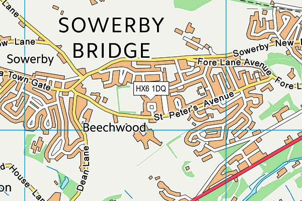 HX6 1DQ map - OS VectorMap District (Ordnance Survey) HX6 1DQ map - OS VectorMap District (Ordnance Survey)