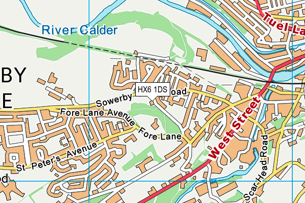 HX6 1DS map - OS VectorMap District (Ordnance Survey) HX6 1DS map - OS VectorMap District (Ordnance Survey)