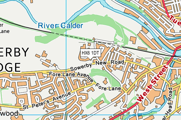 HX6 1DT map - OS VectorMap District (Ordnance Survey) HX6 1DT map - OS VectorMap District (Ordnance Survey)