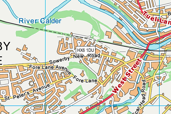 HX6 1DU map - OS VectorMap District (Ordnance Survey) HX6 1DU map - OS VectorMap District (Ordnance Survey)