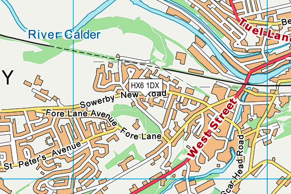 HX6 1DX map - OS VectorMap District (Ordnance Survey) HX6 1DX map - OS VectorMap District (Ordnance Survey)