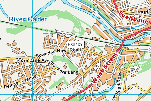 HX6 1DY map - OS VectorMap District (Ordnance Survey) HX6 1DY map - OS VectorMap District (Ordnance Survey)