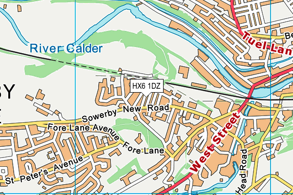 HX6 1DZ map - OS VectorMap District (Ordnance Survey) HX6 1DZ map - OS VectorMap District (Ordnance Survey)