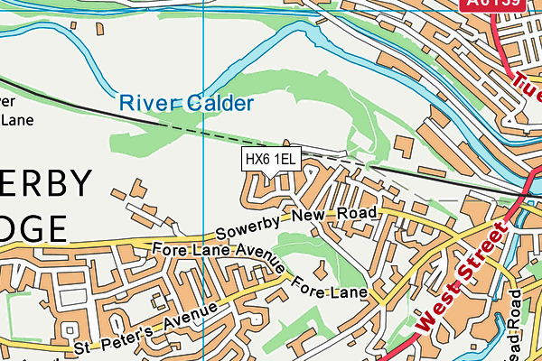 HX6 1EL map - OS VectorMap District (Ordnance Survey)