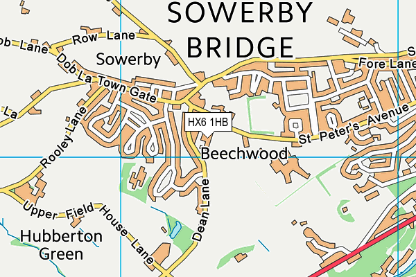 HX6 1HB map - OS VectorMap District (Ordnance Survey)