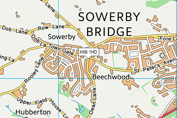 HX6 1HD map - OS VectorMap District (Ordnance Survey) HX6 1HD map - OS VectorMap District (Ordnance Survey)
