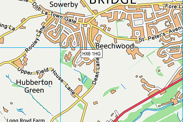 HX6 1HG map - OS VectorMap District (Ordnance Survey) HX6 1HG map - OS VectorMap District (Ordnance Survey)