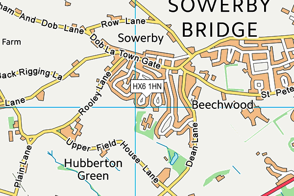 HX6 1HN map - OS VectorMap District (Ordnance Survey) HX6 1HN map - OS VectorMap District (Ordnance Survey)