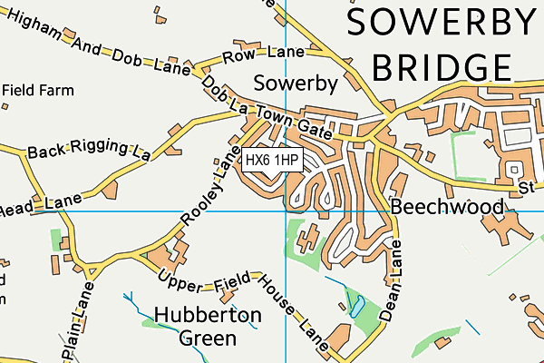 HX6 1HP map - OS VectorMap District (Ordnance Survey)