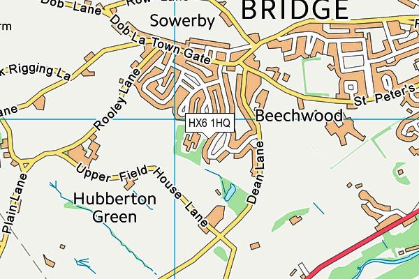 HX6 1HQ map - OS VectorMap District (Ordnance Survey)