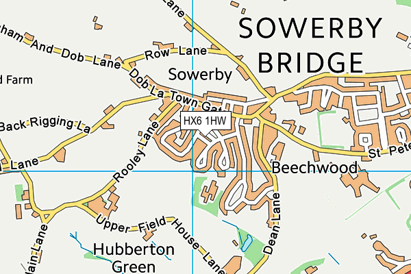 HX6 1HW map - OS VectorMap District (Ordnance Survey) HX6 1HW map - OS VectorMap District (Ordnance Survey)