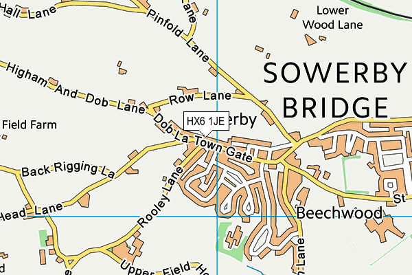 HX6 1JE map - OS VectorMap District (Ordnance Survey)