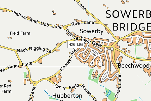 HX6 1JG map - OS VectorMap District (Ordnance Survey) HX6 1JG map - OS VectorMap District (Ordnance Survey)