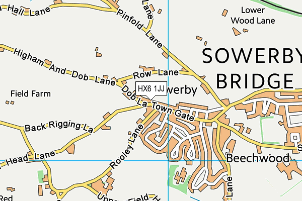 HX6 1JJ map - OS VectorMap District (Ordnance Survey)