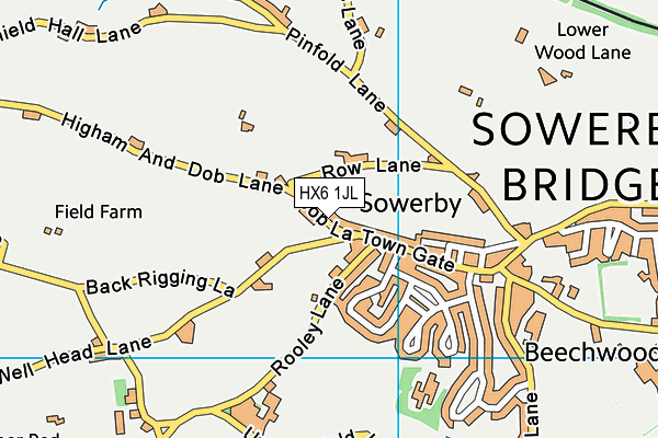 HX6 1JL map - OS VectorMap District (Ordnance Survey) HX6 1JL map - OS VectorMap District (Ordnance Survey)