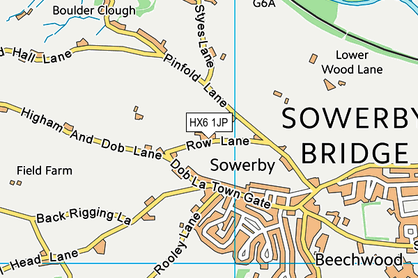 HX6 1JP map - OS VectorMap District (Ordnance Survey) HX6 1JP map - OS VectorMap District (Ordnance Survey)