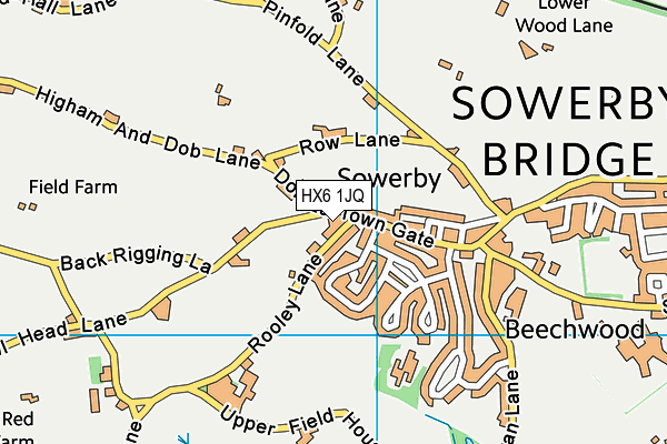 HX6 1JQ map - OS VectorMap District (Ordnance Survey) HX6 1JQ map - OS VectorMap District (Ordnance Survey)