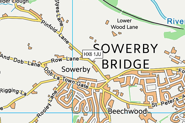 HX6 1JU map - OS VectorMap District (Ordnance Survey) HX6 1JU map - OS VectorMap District (Ordnance Survey)