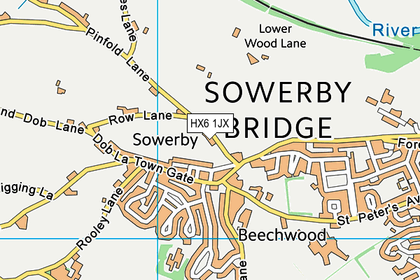 HX6 1JX map - OS VectorMap District (Ordnance Survey) HX6 1JX map - OS VectorMap District (Ordnance Survey)