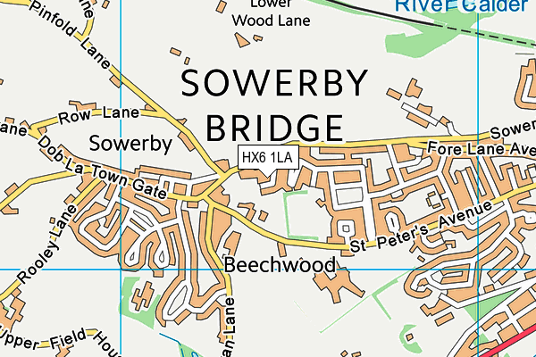 HX6 1LA map - OS VectorMap District (Ordnance Survey) HX6 1LA map - OS VectorMap District (Ordnance Survey)