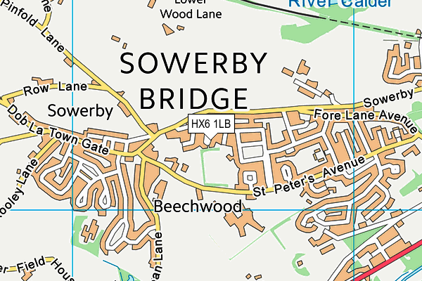 HX6 1LB map - OS VectorMap District (Ordnance Survey) HX6 1LB map - OS VectorMap District (Ordnance Survey)