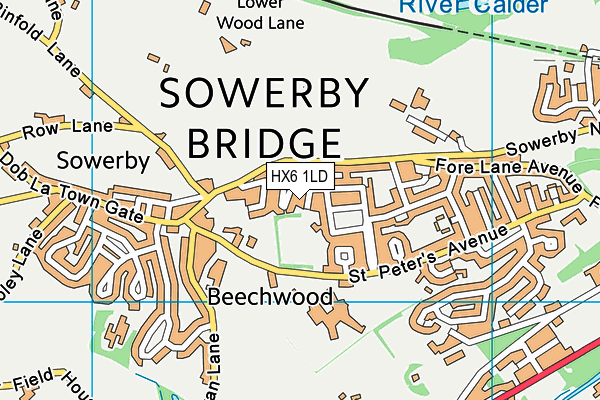 HX6 1LD map - OS VectorMap District (Ordnance Survey) HX6 1LD map - OS VectorMap District (Ordnance Survey)