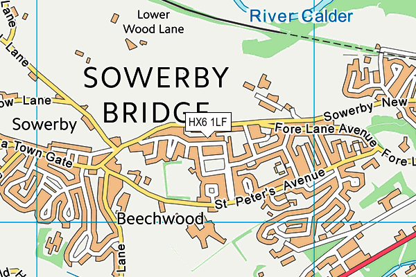 HX6 1LF map - OS VectorMap District (Ordnance Survey) HX6 1LF map - OS VectorMap District (Ordnance Survey)