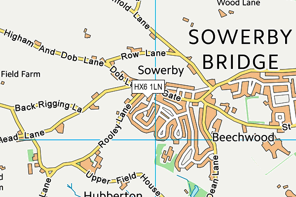 HX6 1LN map - OS VectorMap District (Ordnance Survey) HX6 1LN map - OS VectorMap District (Ordnance Survey)