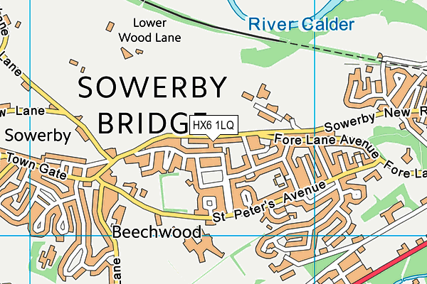 HX6 1LQ map - OS VectorMap District (Ordnance Survey) HX6 1LQ map - OS VectorMap District (Ordnance Survey)