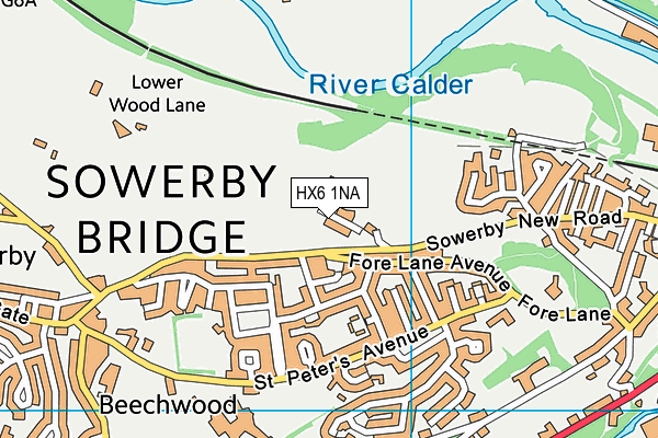 HX6 1NA map - OS VectorMap District (Ordnance Survey) HX6 1NA map - OS VectorMap District (Ordnance Survey)