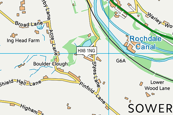 HX6 1NG map - OS VectorMap District (Ordnance Survey)