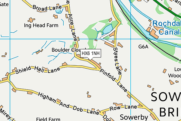 HX6 1NH map - OS VectorMap District (Ordnance Survey) HX6 1NH map - OS VectorMap District (Ordnance Survey)