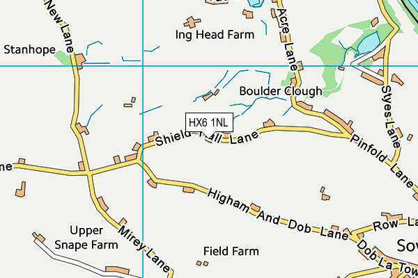 HX6 1NL map - OS VectorMap District (Ordnance Survey) HX6 1NL map - OS VectorMap District (Ordnance Survey)