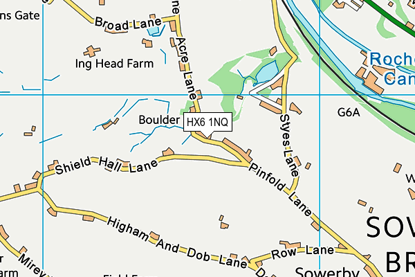 HX6 1NQ map - OS VectorMap District (Ordnance Survey) HX6 1NQ map - OS VectorMap District (Ordnance Survey)