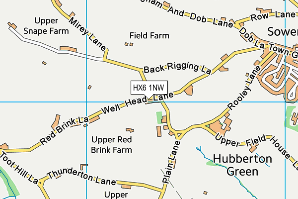 HX6 1NW map - OS VectorMap District (Ordnance Survey) HX6 1NW map - OS VectorMap District (Ordnance Survey)