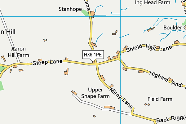 HX6 1PE map - OS VectorMap District (Ordnance Survey) HX6 1PE map - OS VectorMap District (Ordnance Survey)