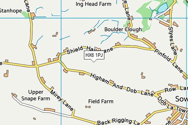 HX6 1PJ map - OS VectorMap District (Ordnance Survey) HX6 1PJ map - OS VectorMap District (Ordnance Survey)