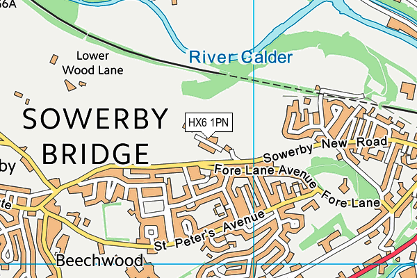 HX6 1PN map - OS VectorMap District (Ordnance Survey) HX6 1PN map - OS VectorMap District (Ordnance Survey)