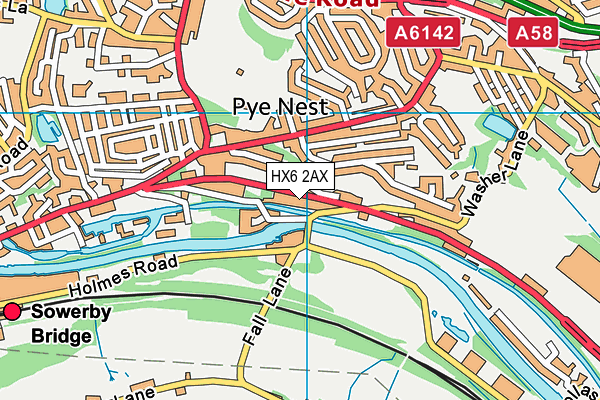 HX6 2AX map - OS VectorMap District (Ordnance Survey) HX6 2AX map - OS VectorMap District (Ordnance Survey)
