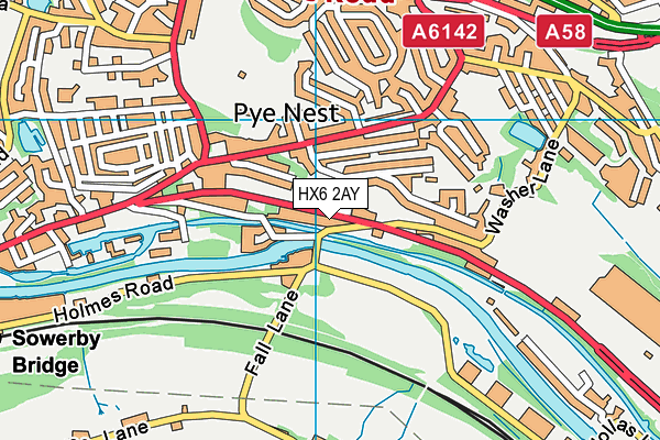 HX6 2AY map - OS VectorMap District (Ordnance Survey) HX6 2AY map - OS VectorMap District (Ordnance Survey)