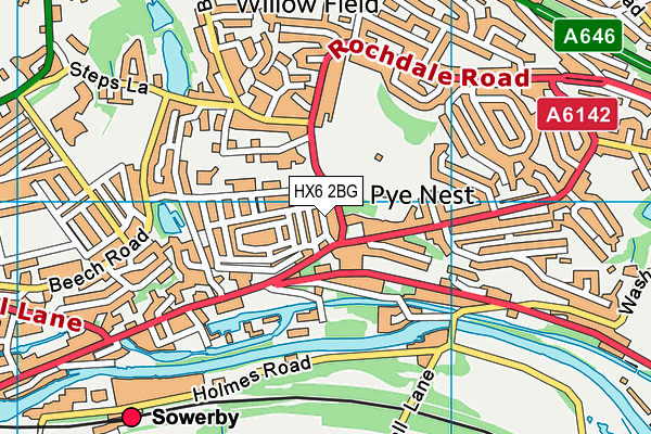 HX6 2BG map - OS VectorMap District (Ordnance Survey) HX6 2BG map - OS VectorMap District (Ordnance Survey)