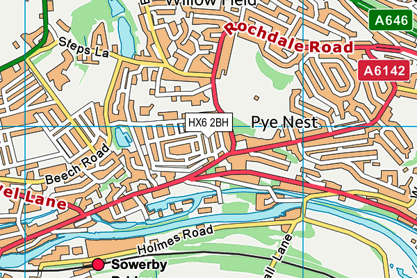 HX6 2BH map - OS VectorMap District (Ordnance Survey) HX6 2BH map - OS VectorMap District (Ordnance Survey)