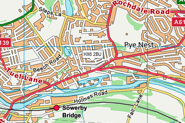 HX6 2BU map - OS VectorMap District (Ordnance Survey) HX6 2BU map - OS VectorMap District (Ordnance Survey)